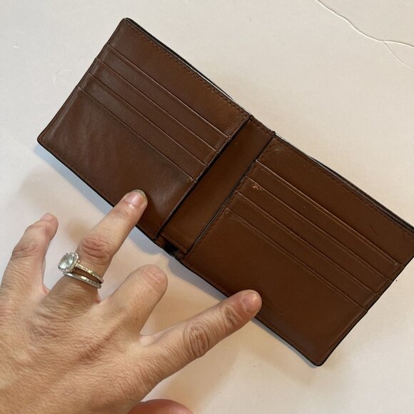 Men’s Michael Kors Billfold Wallet Brown Leather Slim - Picture 3 of 4